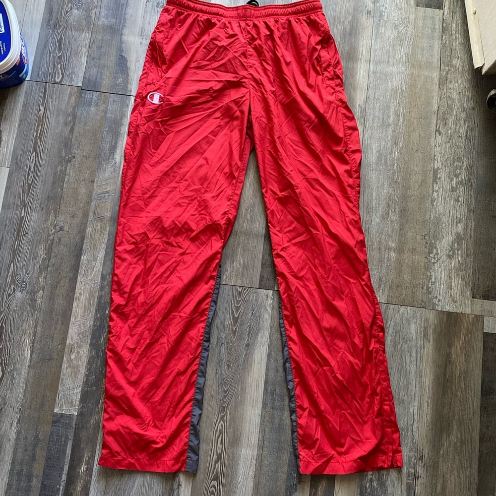 Champion red sweats